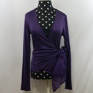 The Limited Dark Purple Size M Wrap Shirt